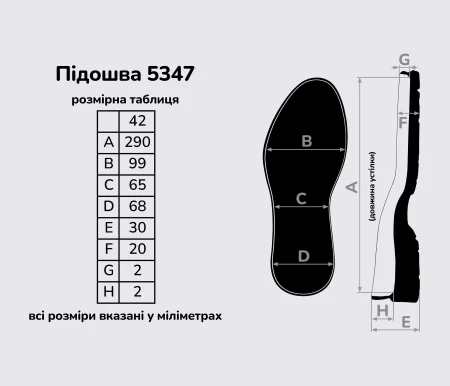 Підошва для взуття 5347, кол. чорний 42