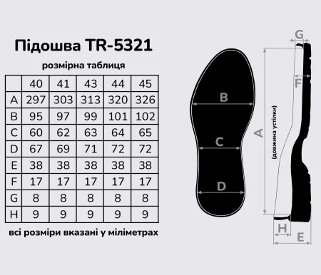 Подошва для обуви TR-5321, цв. чёрный с коричневым