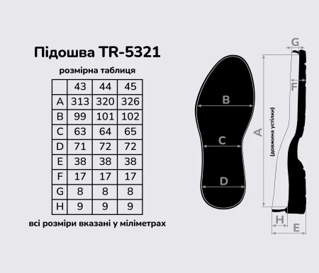 Підошва для взуття TR-5321, кол. чорний з коричневим