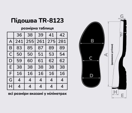 Подошва для обуви TR-8123 н/ф