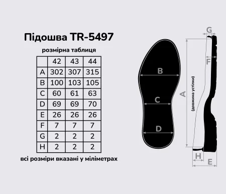 Подошва для обуви TR-5497, цв. чёрный