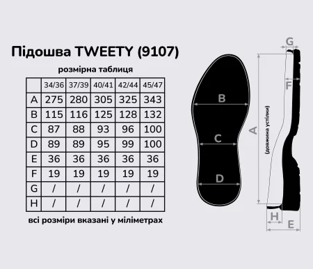 TWEETY (9107), цв.черный (AA) подошва Vibram