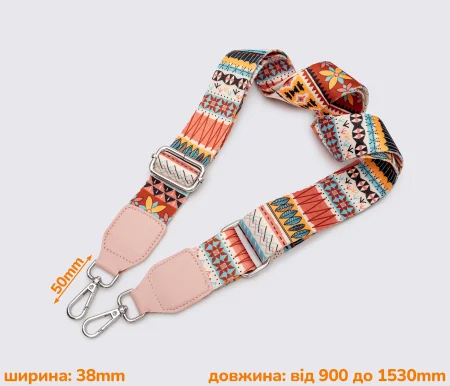 Плечовий ремінь з орнаментом для сумки 38мм кол.№2 (SR-1098)