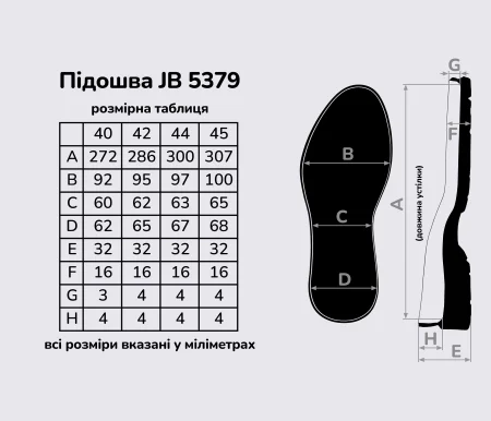Підошва для взуття JB 5379, кол. чорний