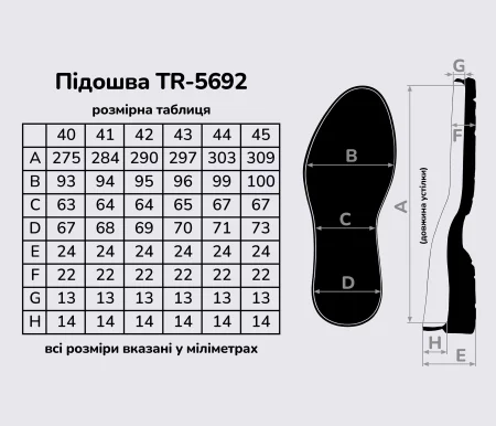 Підошва для взуття TR-5692, кол. чорний з сірим