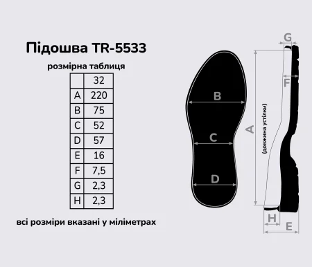 Подошва для обуви TR-5533 32