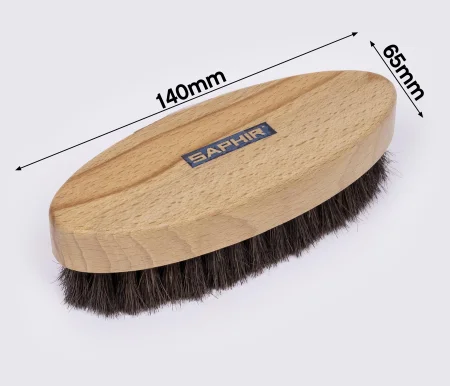 Щітка для взуття Saphir Polisher Brush, овальна, з темною щетиною, 13,6х5,6см (2640014)