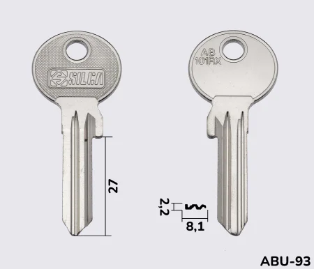 AB101RX Silca заготовка ключа англійський профіль