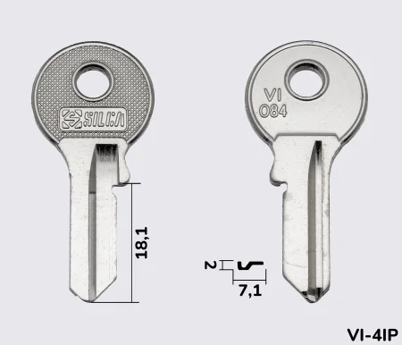 VI084 Silca заготовка ключа англійський профіль