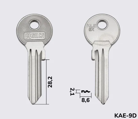KLE6X  Silca заготовка ключа англійський профіль