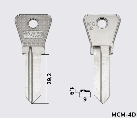 MC2 Silca заготовка ключа англійський профіль