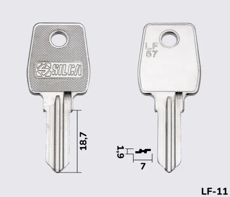 LF57 Silca заготовка ключа англійський профіль
