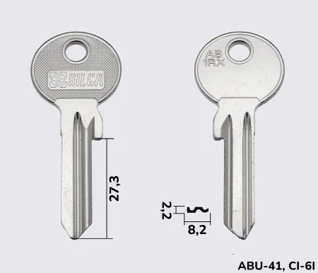 AB1RX Silca заготовка ключа англійський профіль