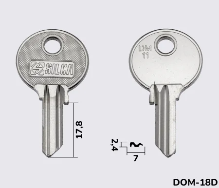 DM11 Silca заготовка ключа англійський профіль