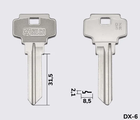 DX3R Silca заготовка ключа англійський профіль