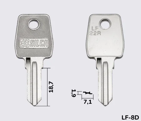 LF22R Silca заготовка ключа англійський профіль