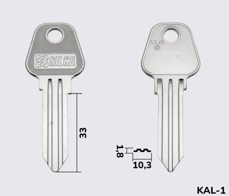 KLG1R Silca заготовка ключа англійський профіль