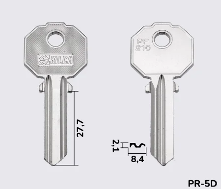 PF210 Silca заготовка ключа англійський профіль