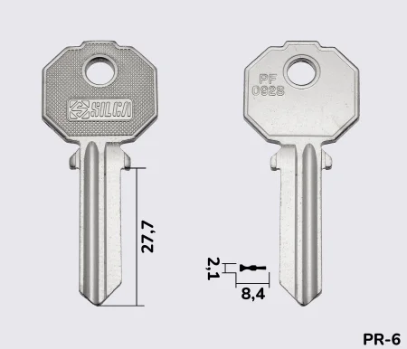 PF092S Silca заготовка ключа англійський профіль