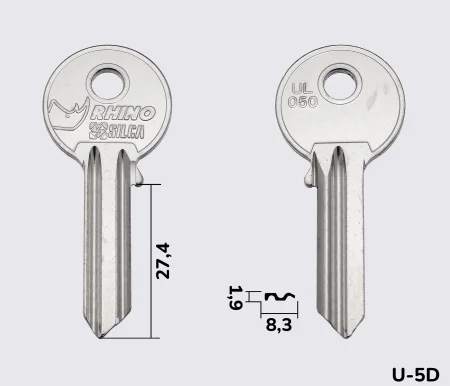 UL050 Silca заготовка ключа англійський профіль