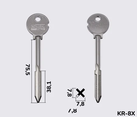 XKV7 Silca заготовка ключа крестообразная