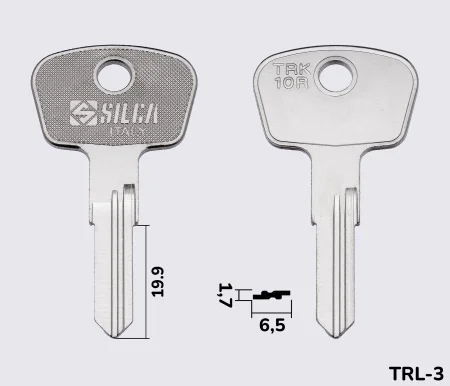 TRK10R Silca заготовка ключа англійський профіль