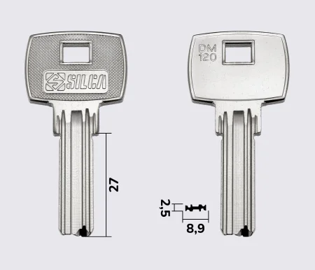 DM120 Silca заготовка лункового ключа