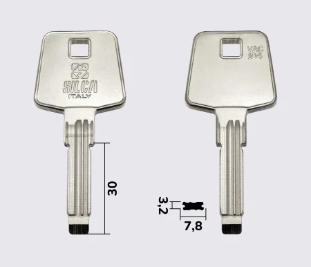VAC104 Silca заготовка лункового ключа