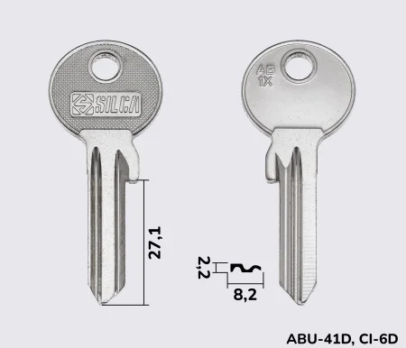 AB1X Silca заготовка ключа английский профиль