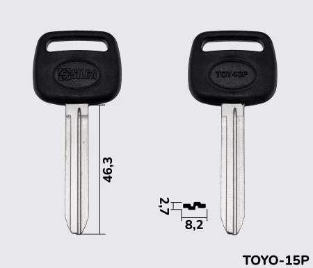TOY43P (сталь) Silca заготовка автомобільного ключа