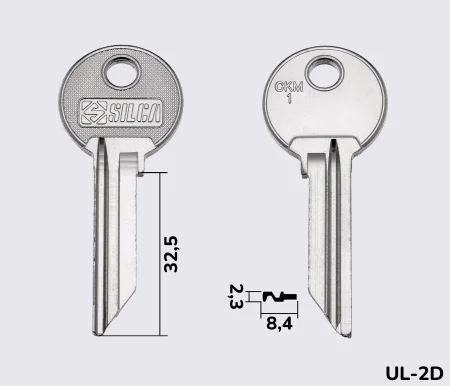 CKM1 Silca заготовка ключа англійський профіль