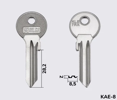 KLE7RX Silca заготовка ключа английский профиль