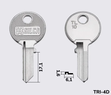 TL10 Silca заготовка ключа англійський профіль