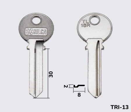 TL16R Silca заготовка ключа англійський профіль