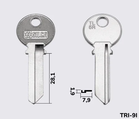 TL5R Silca / TRI-9I заготовка ключа английский профиль