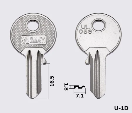 UL056 Silca заготовка ключа англійський профіль
