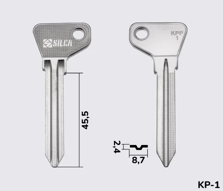 KPP1 Silca заготовка ключа англійський профіль