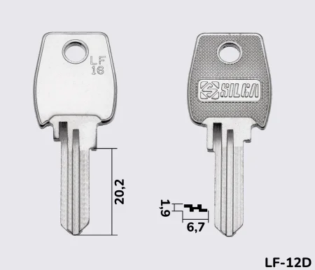 LF16 Silca заготовка ключа английский профиль