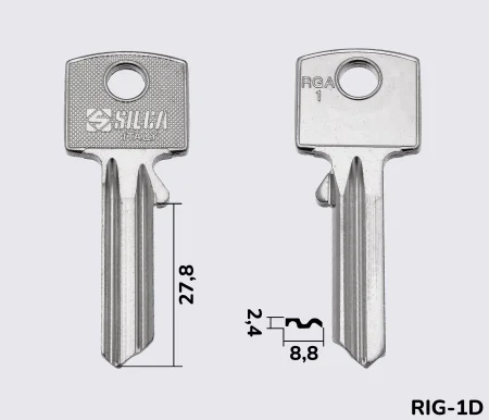 RGA1 Silca заготовка ключа англійський профіль