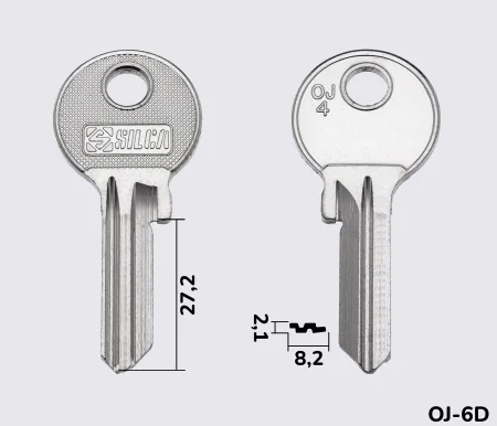 OJ4 Silca заготовка ключа англійський профіль