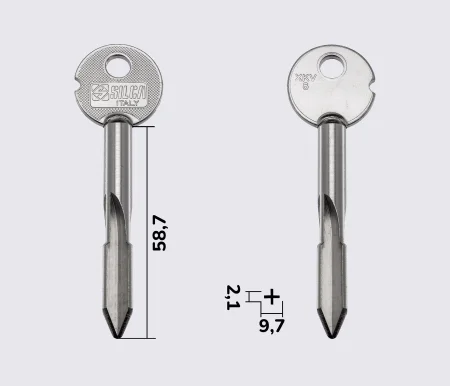 XKV6 Silca заготовка ключа крестообразная