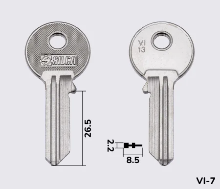 VI13 Silca заготовка ключа англійський профіль