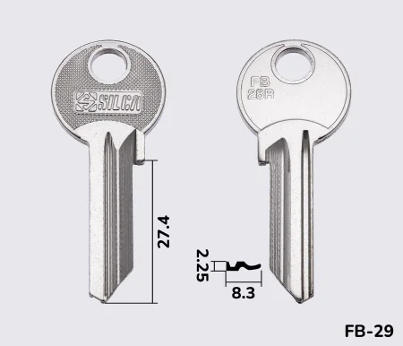 FB28R заготовка ключа англійський профіль