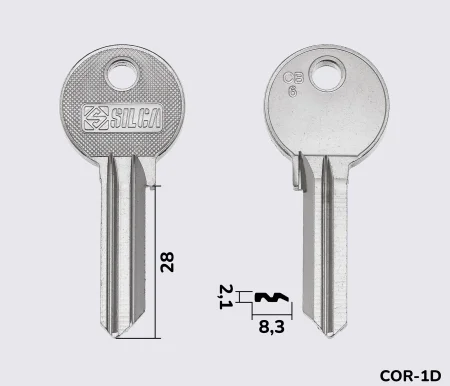 CB6 Silca заготовка ключа англійський профіль
