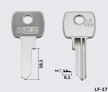 LF42R заготовка ключа англійський профіль