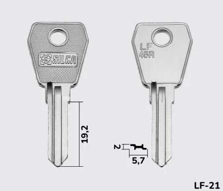 LF45R заготовка ключа англійський профіль