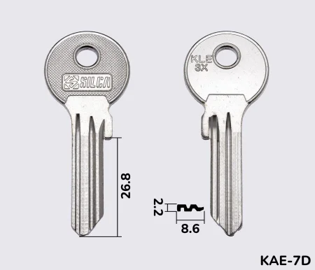 KLE3X заготовка ключа англійський профіль