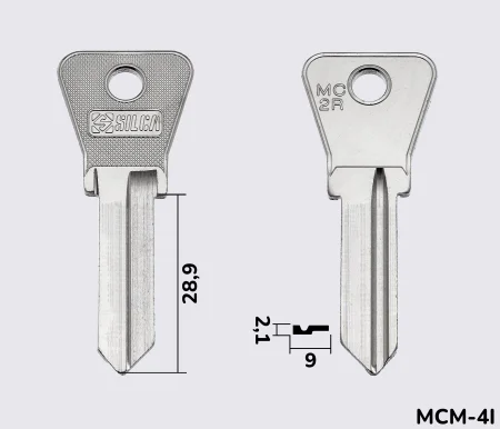 MC2R заготовка ключа англійський профіль