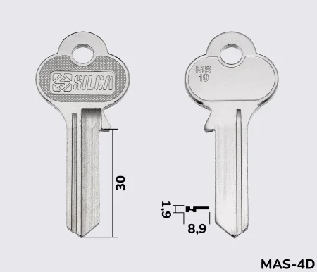MS19 Silca заготовка ключа англійський профіль