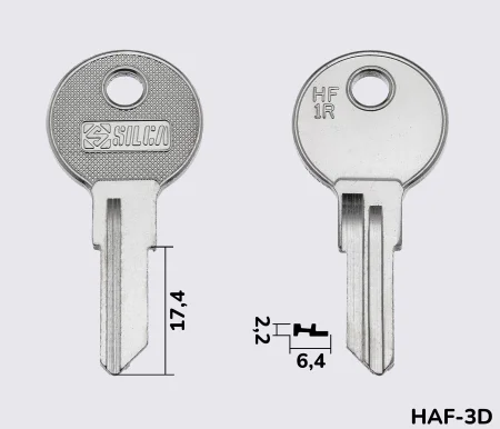 HF1R заготовка ключа англійський профіль